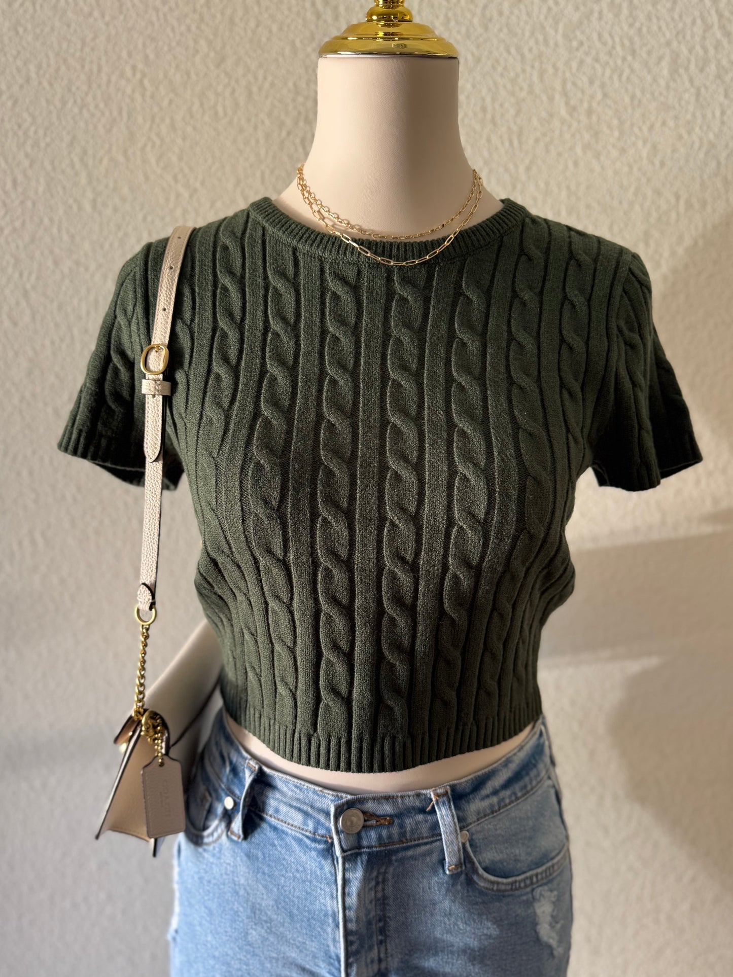Olive Knit Top